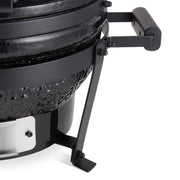 Gril kamado premium Maxima de 16 pouces, en céramique noire, avec porte et thermostat pour barbecue en plein air.