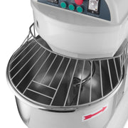 Pétrin à spirale Maxima de 75 L, machine à pâte avec deux vitesses, capable de mélanger jusqu’à 48 kg de pâte.