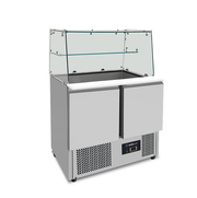 Saladette with glass top | 2 portes | statique cooling | 90x70x85(h)cm - Unninox - image 3