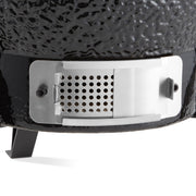 Barbecue kamado premium Maxima de 13 pouces avec surface de cuisson en céramique noir, idéal pour la cuisson en plein air.