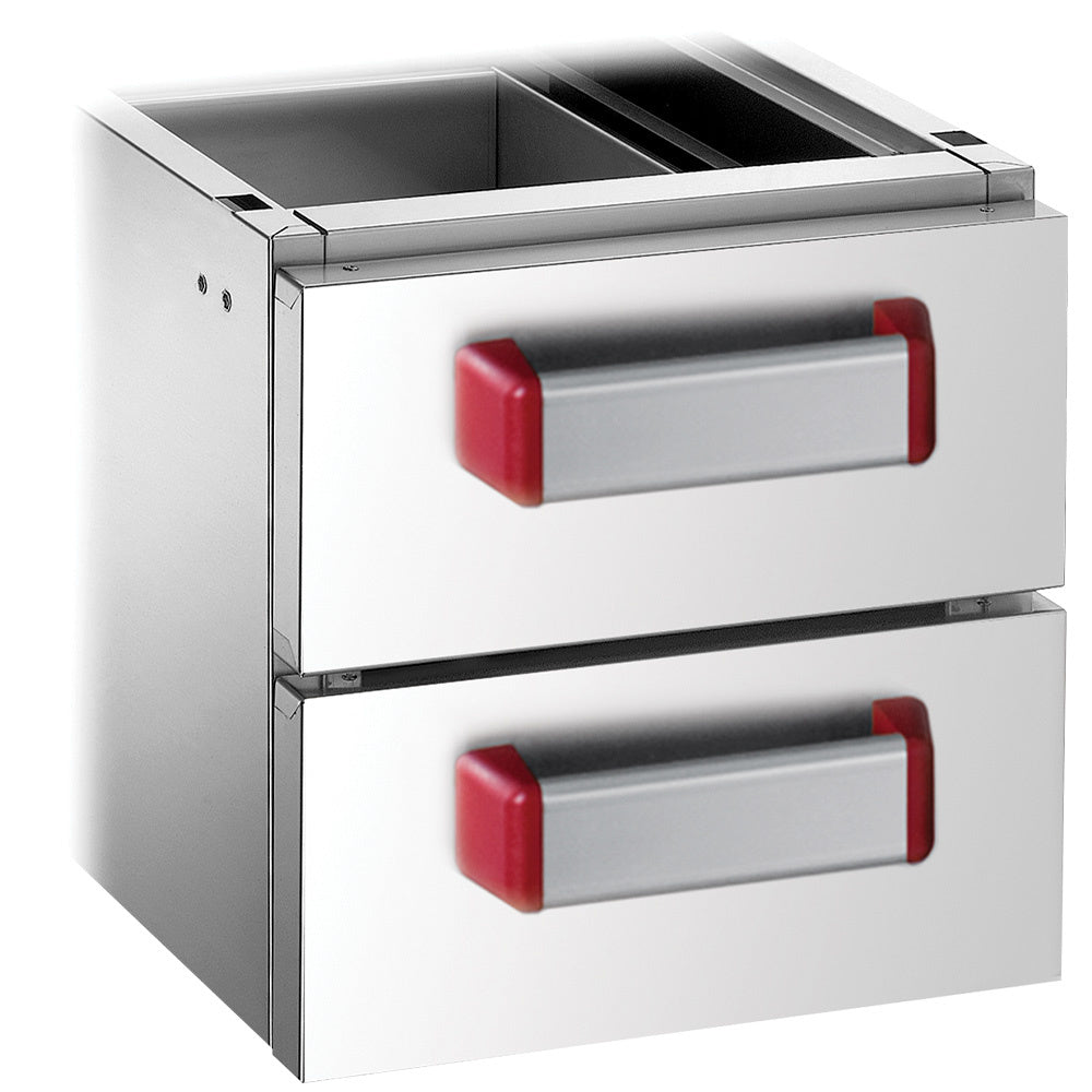 Ensemble 2 tiroirs GN 2/1 (h.100 mm)