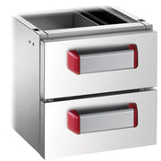 Ensemble 2 tiroirs GN 2/1 (h.100 mm)