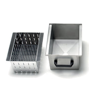 Bac avec filtre pour décharge en inox (10-18 kg)
