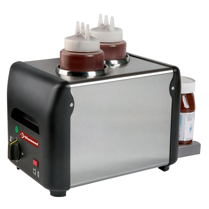 Pot de stockage en plastique Diamond, capacité 2x 1 litre, pour chocolat, miel, sauces ou fromage, avec couvercles hermétiques