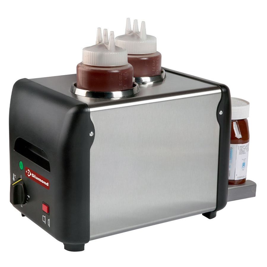 Pot de stockage en plastique Diamond, capacité 2x 1 litre, pour chocolat, miel, sauces ou fromage, avec couvercles hermétiques