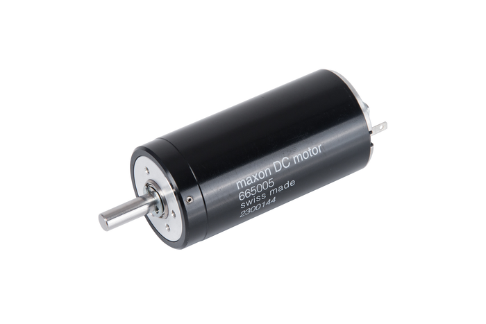 Moteur DC Maxon RE35 15V de TANDIR, pièce détachée pour couteau à kebab, montrant le moteur électrique noir avec câbles.