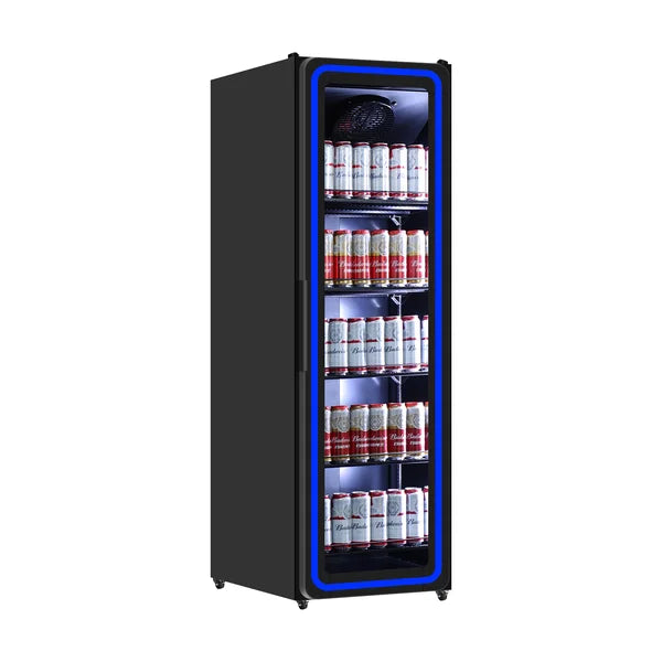Refrigerator 1 Glass porte – 395L – Blue LED Light - Unninox