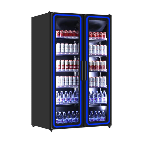 Refrigerator 2 Glass porte – 900L – Blue LED Light - Unninox