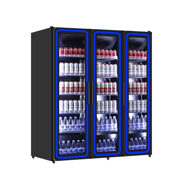 Refrigerator 3 Glass porte – 1190L – Blue LED Light - Unninox