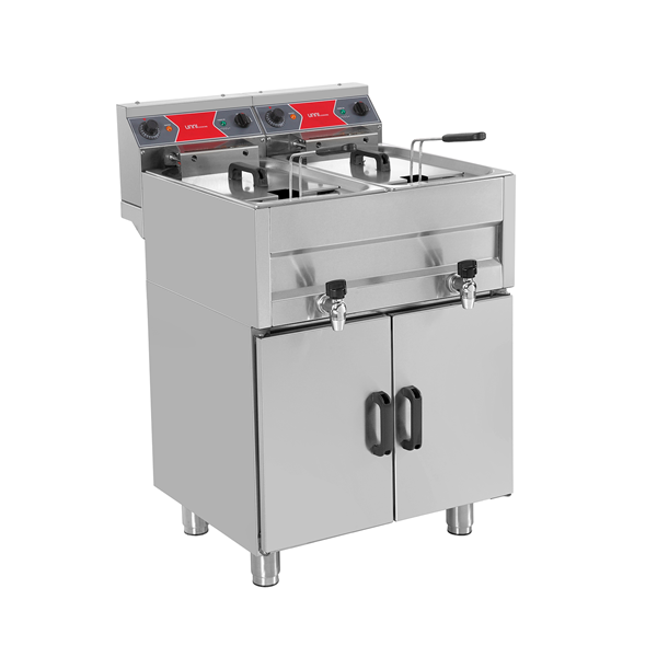 Fryer | électrique | 2x10L | 50°C/190°C | 2x9kW (400V) - Unninox