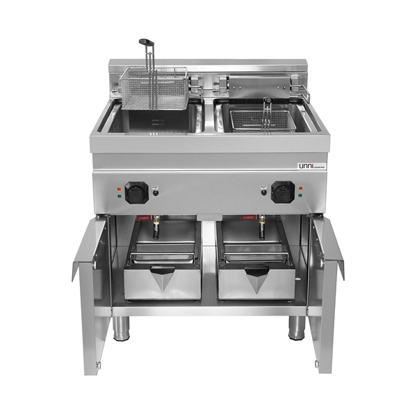 électrique Fryer 2x10L – 2×9kW (High Puissance) – E70DF16-K - Unninox - image 4