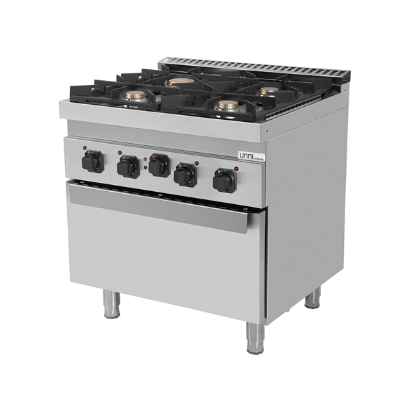 gaz Range with électrique Oven – 4 Burners – E70FG020 - Unninox - image 2