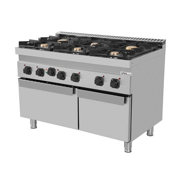 gaz Range with électrique Oven – 6 Burners – E70FGO30-K - Unninox - image 2