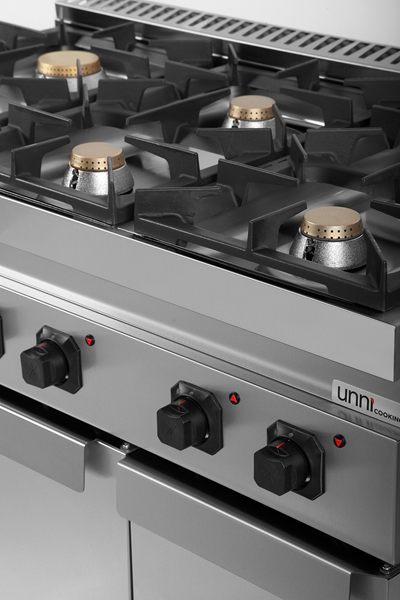 gaz stove with portes – 44kW – 6 Burners – G70C20K - Unninox - image 5