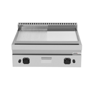 Griddle plate gaz– 1/2 Smooth - 1/2 Grooved Chrome – G70GP20B+GSC - Unninox - image 3