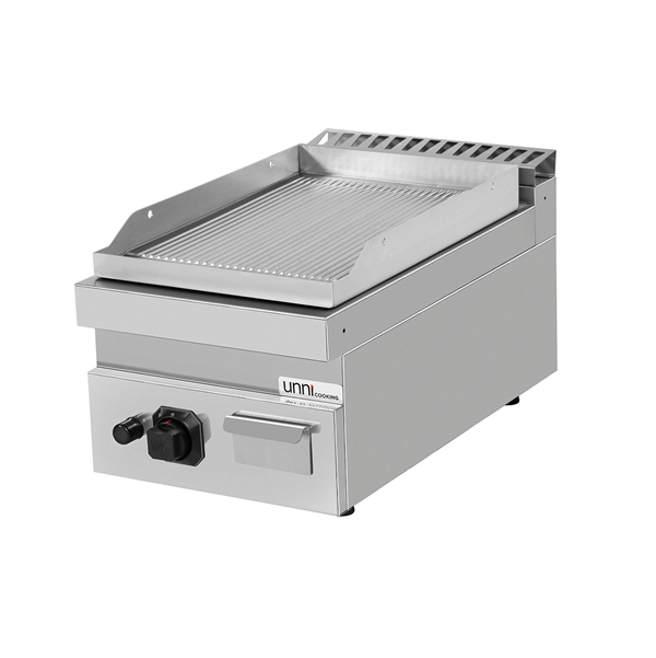Griddle plate gaz– Grooved/Chrome – G70GP10B+GC - Unninox - image 2