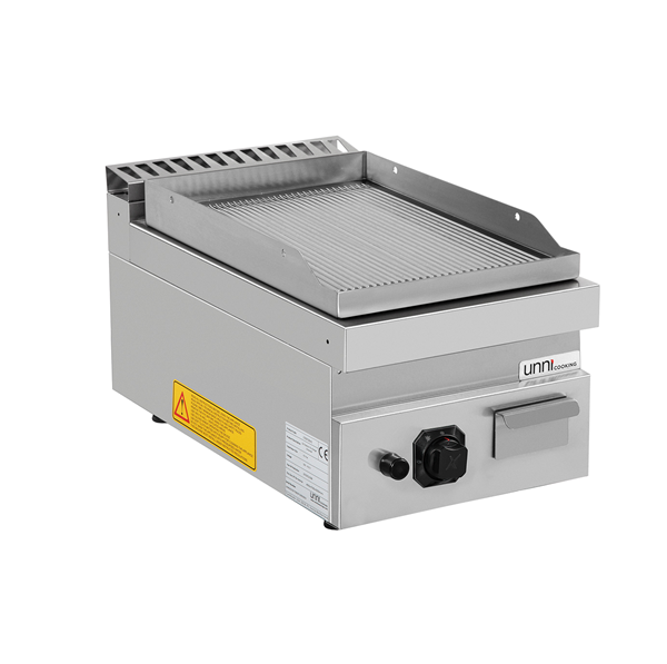Griddle plate gaz– Grooved/Chrome – G70GP10B+GC - Unninox