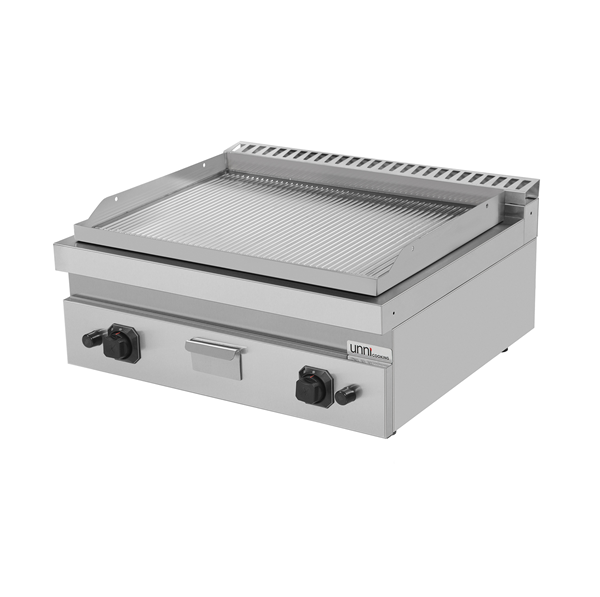 Griddle plate gaz– Grooved – G70GP20B+G - Unninox - image 2