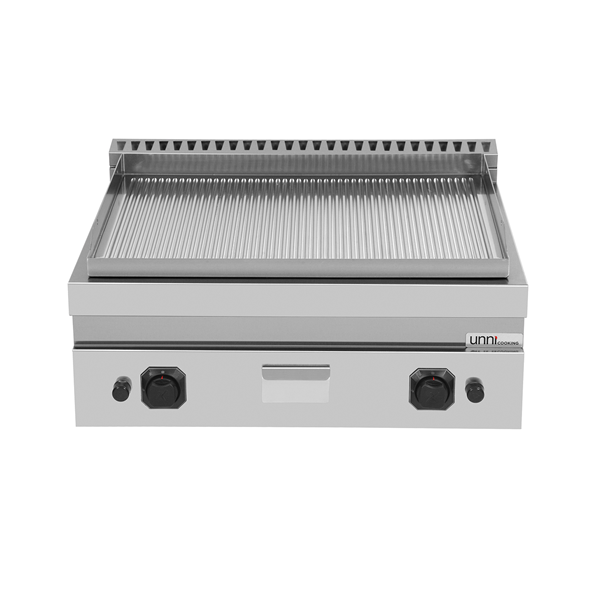 Griddle plate gaz– Grooved – G70GP20B+G - Unninox - image 3