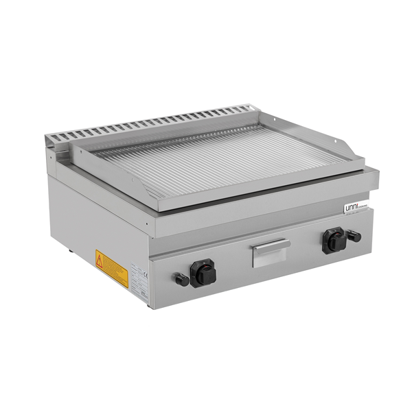 Griddle plate gaz– Grooved Chrome – G70GP20B+GC - Unninox