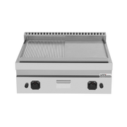 Griddle plate gaz– 1/2 Smooth - 1/2 Grooved – G70GP20B+GS - Unninox - image 3
