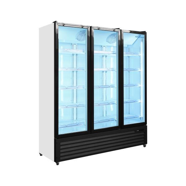 3-porte Glass Display Refrigerator 1160L – professionnelle Display Fridge - Unninox