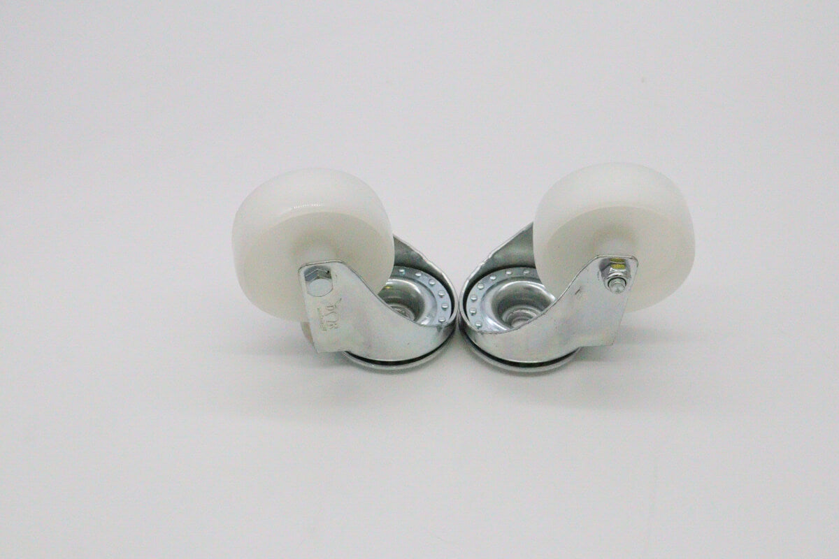 Roues pour cuiseur vapeur Maxima en acier inoxydable, ensemble de 2 avec supports, diamètre 11 cm, pour table vapeur.