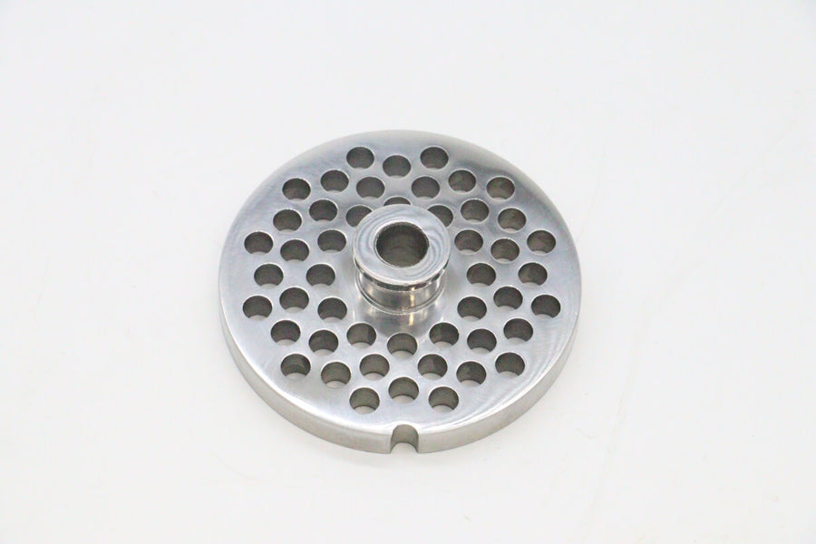 Plaque de broyage 8 mm pour hachoir à viande Maxima modèle #32, en acier, adaptée pour moulin à viande.