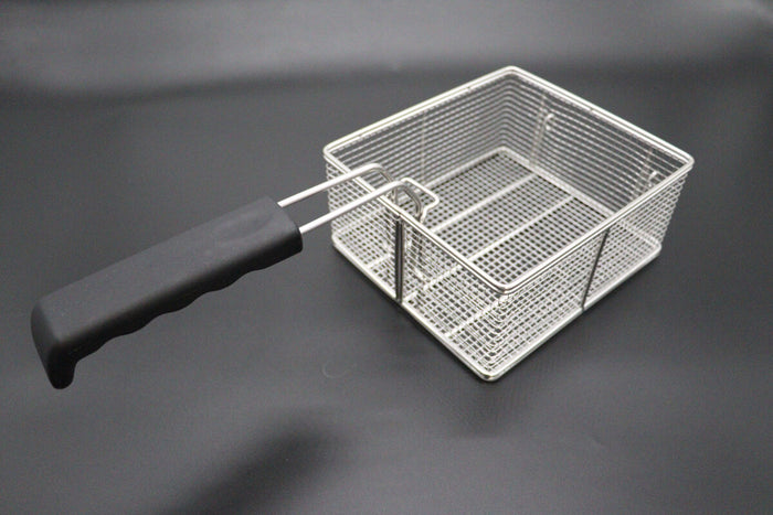 Panier à friture Maxima de 10L avec poignée, idéal pour friteuses, en acier robuste pour la cuisson des aliments.