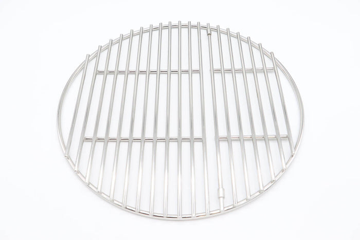 Plaque de grill en acier inoxydable de 32 cm pour barbecue Kamado Maxima, avec surface de cuisson lisse et résistante.