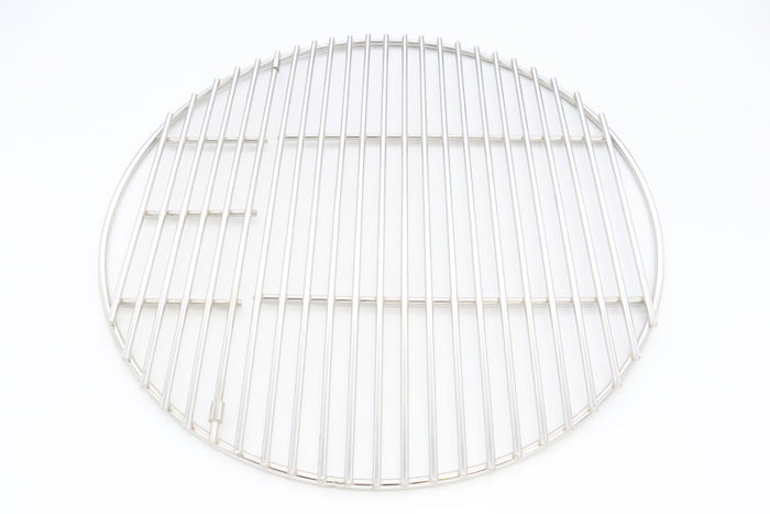 Plaque de cuisson en acier inoxydable de 38cm pour barbecue Kamado Maxima, surface lisse avec rainures pour grillade.