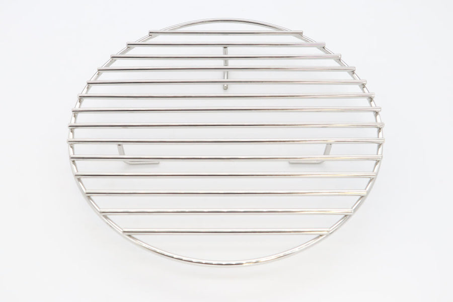 Plaque de gril en acier inoxydable de 27 cm pour barbecue Kamado Maxima, surface plate avec lignes de cuisson.