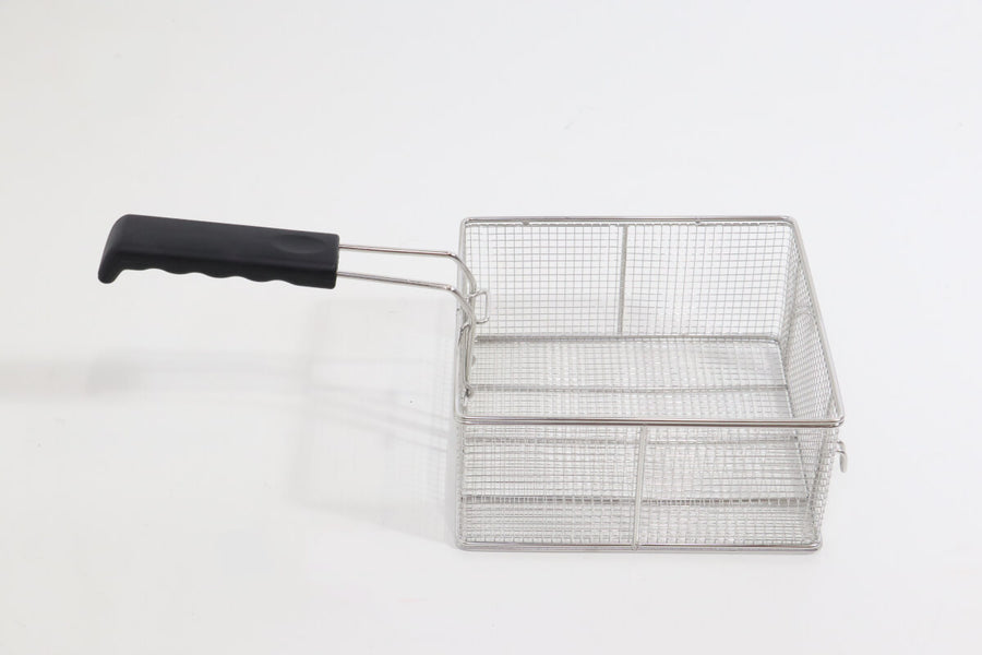 Panier à friture Maxima de 16L avec poignée pour friteuse, en acier inoxydable robuste et pratique pour la cuisson des aliments.
