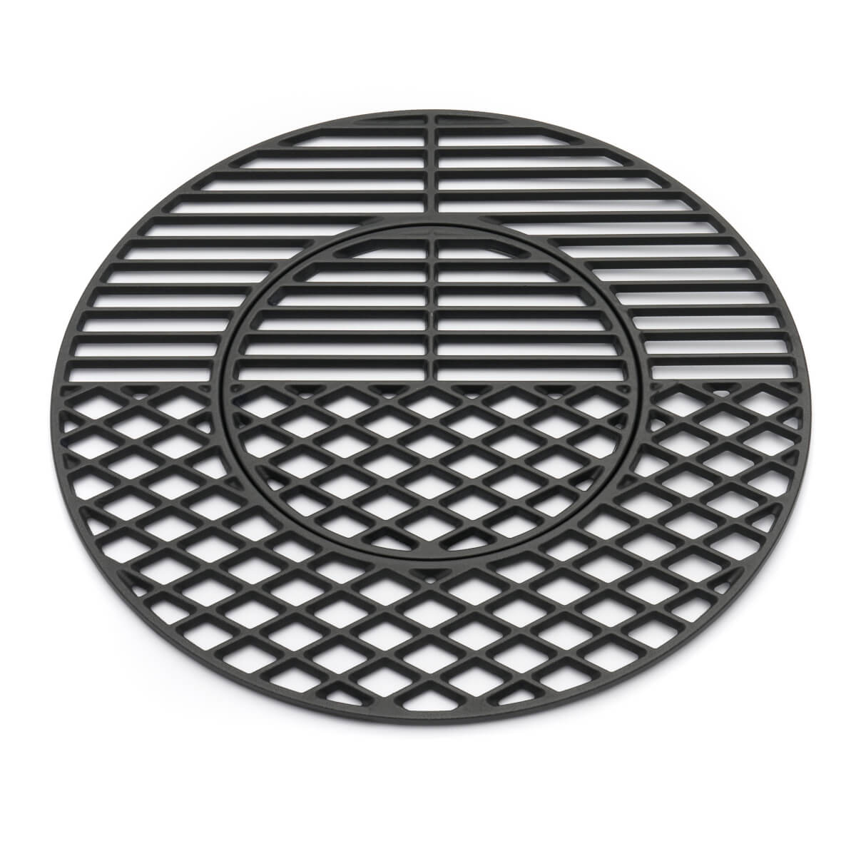 Grille de cuisson en fonte pour barbecue Kamado Maxima, longue de 55 cm, adaptée à la cuisson en gril.