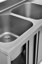 Dishwasher sink unit 180x70xH85 2 BAC gauche - Unninox - image 8
