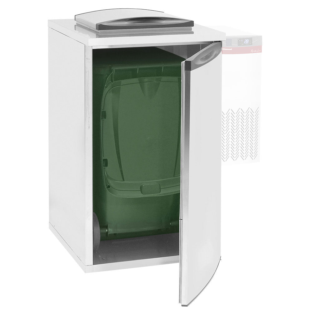 Conteneur à déchets Diamond de 240L, refroidisseur démontable sans groupe, poubelle robuste pour déchets.