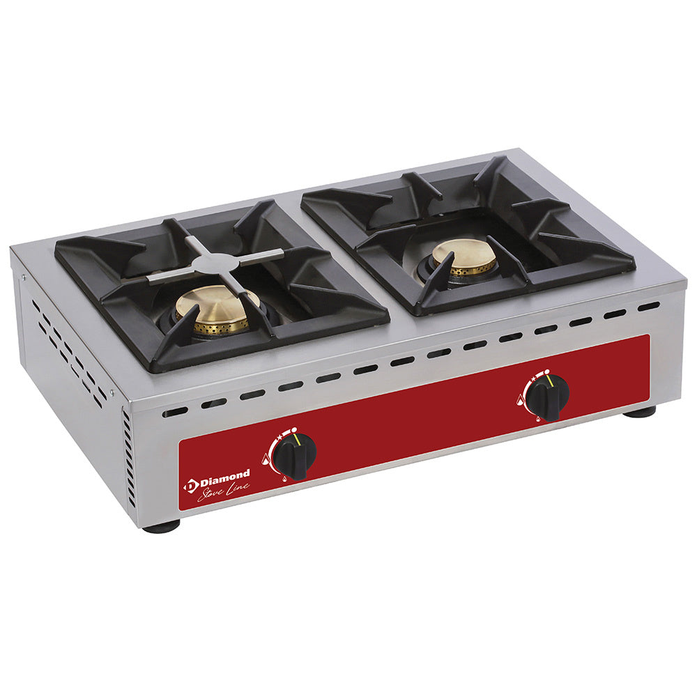 Réchaud de table, 2 feux vifs (7+5 kW)