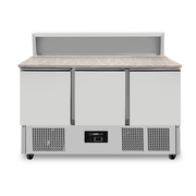 Pizza Workbench, 3-porte (GN 1/1), with 8 × GN 1/6 Top | +2°C to +8°C - Unninox