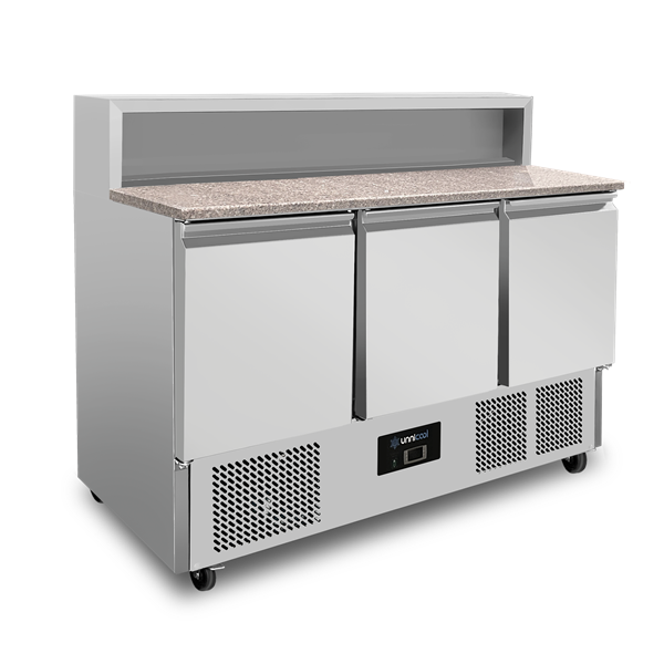 Pizza Workbench, 3-porte (GN 1/1), with 8 × GN 1/6 Top | +2°C to +8°C - Unninox - image 2