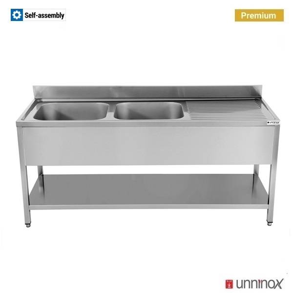 180x70xH85cm – 2 Sinks gauche - Unninox - image 3