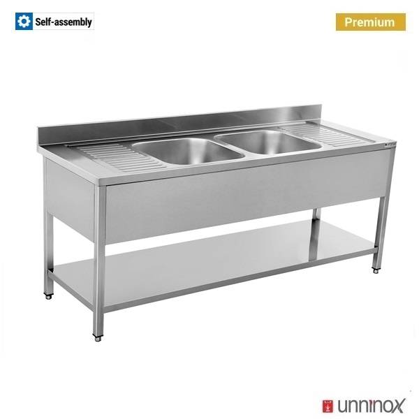 200x70xH85cm – 2 Sinks Middle - Unninox