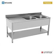 180x70xH85cm – 2 Sinks droite - Unninox - image 2