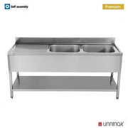 200x70xH85cm – 2 Sinks droite - Unninox - image 3