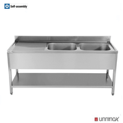2000x700xH850mm 2 BACs droite - Unninox