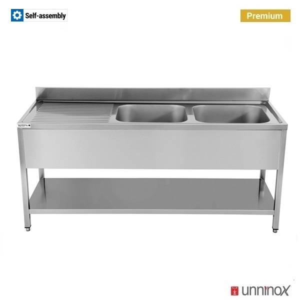 180x70xH85cm – 2 Sinks droite - Unninox - image 3