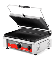 Contact/Panini Grill | Ribbed Surface 460x300 mm (Cast Iron) | 50°C/300°C - Unninox - image 4