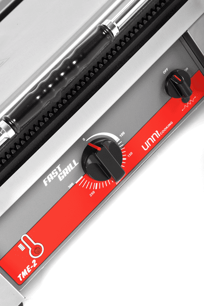 Contact/Panini Grill | Ribbed Surface 460x300 mm (Cast Iron) | 50°C/300°C - Unninox - image 7