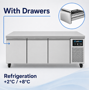 Refrigerated Comptoir | Low Modèle | 3 Drawers (1/1 GN) | 1610x700x600(h)mm - Unninox
