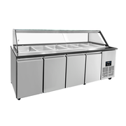 Saladette Workbench – 6x GN 1/1 Capacité – 223x82x85.5cm - Unninox - image 2