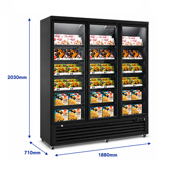 Armoires réfrigérées à portes vitrées | Freezer 3 Glass portes – 1530Ltr - Unninox